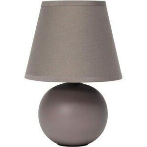 Mini Ceramic Table Lamp with Fabric Shade Small Desk Light for Bedroom Dorm